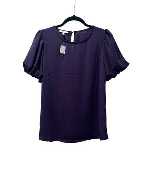 Maurices Deep Purple Puff Sleeve Blouse